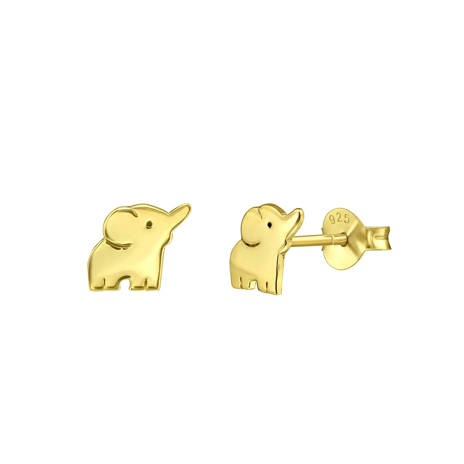 Trunk up Elephant Stud Earrings