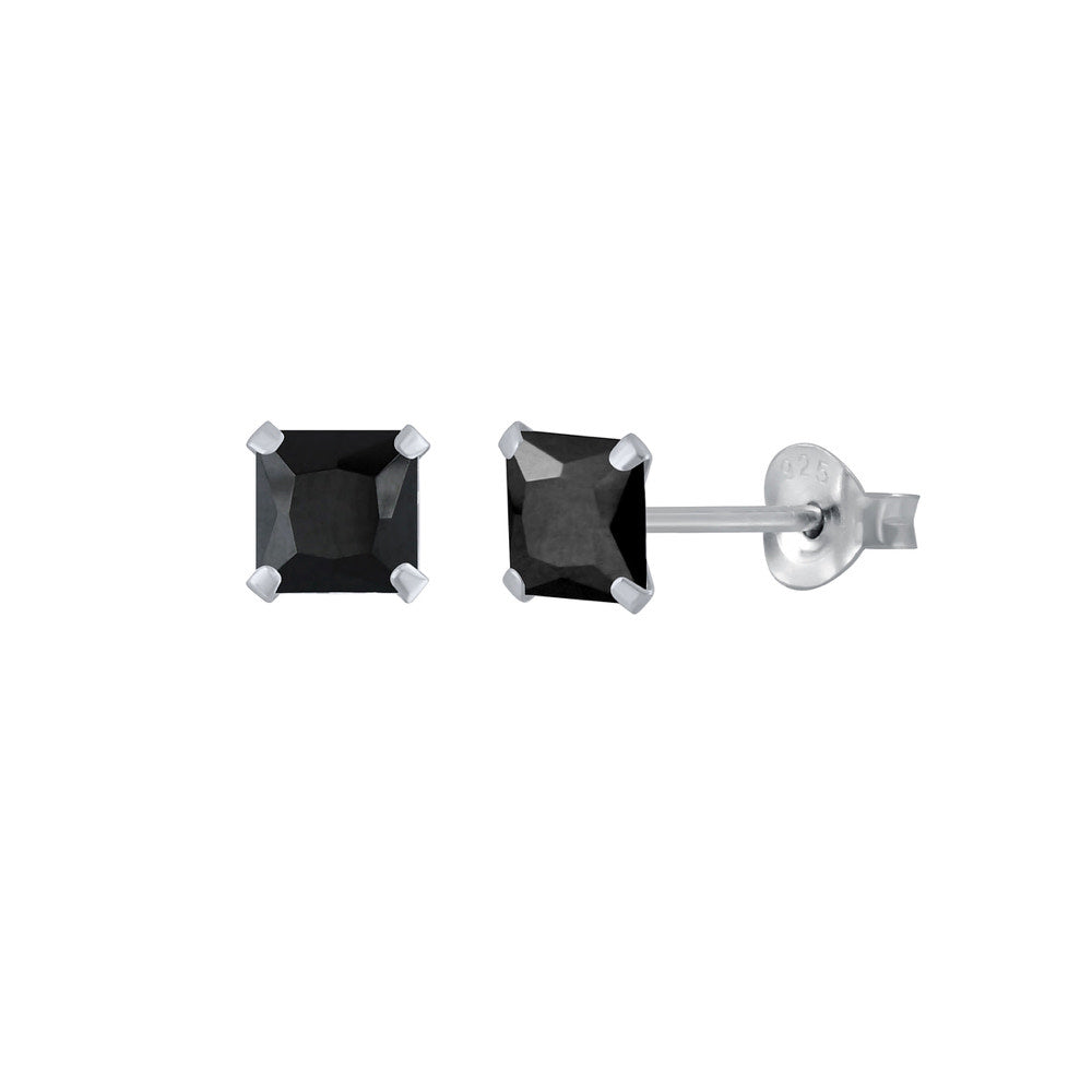 Small Square CZ Stud Earrings