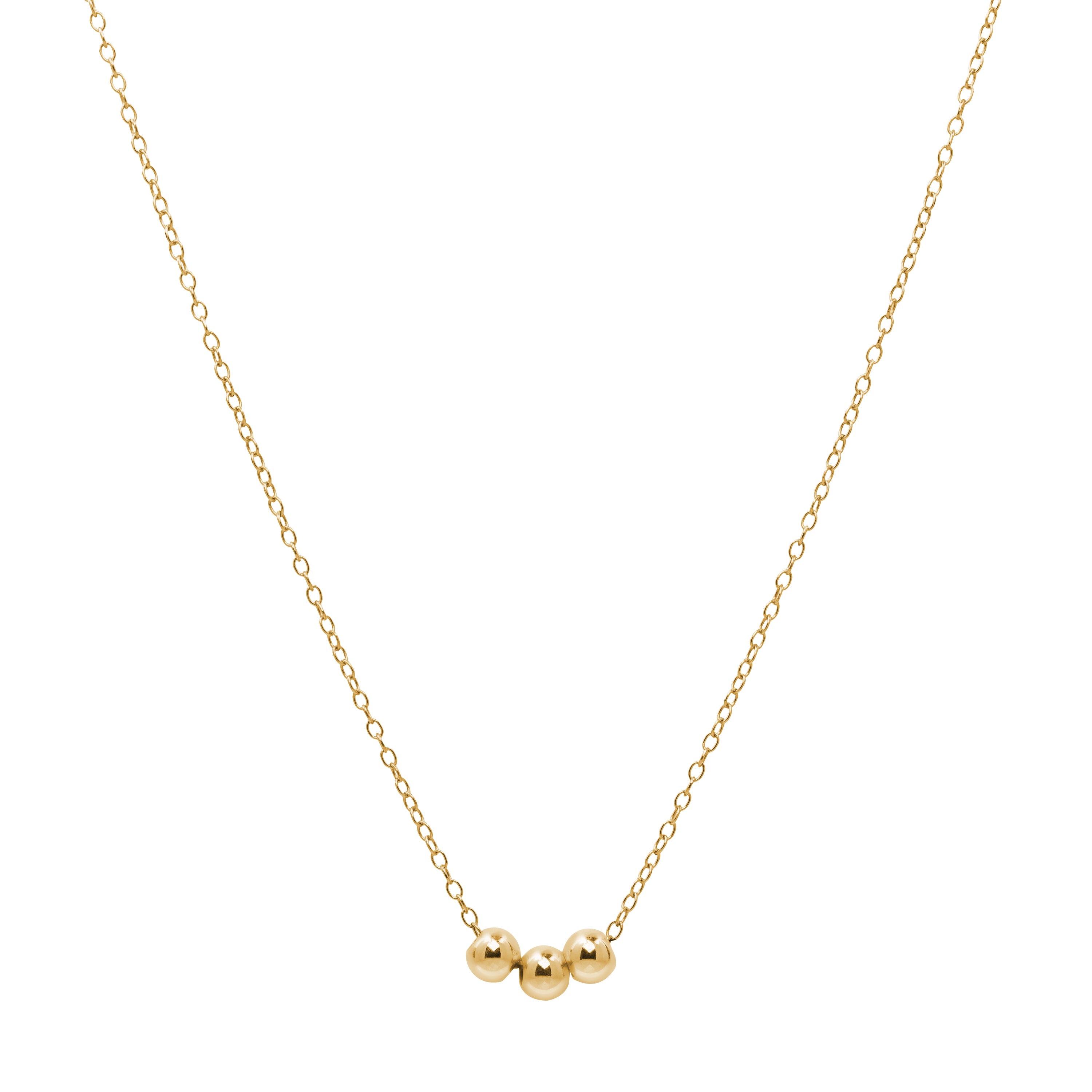 Personalised Bead Chain Necklace Gold