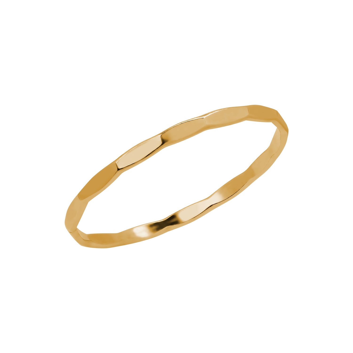 Hammered Band Ring Gold