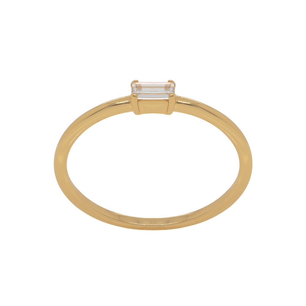 Minimal Baguette Ring Gold