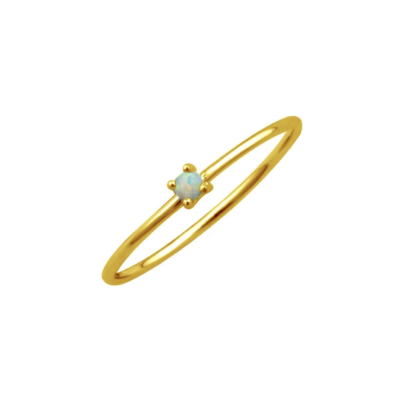 Minimal Opal Ring Gold