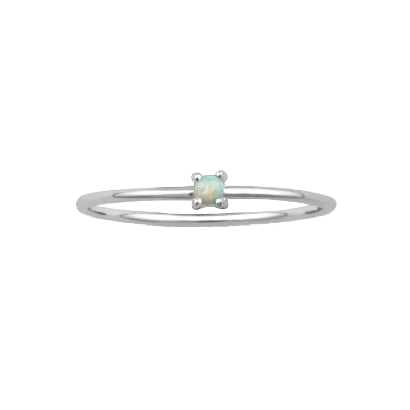 Minimal Opal Ring Silver