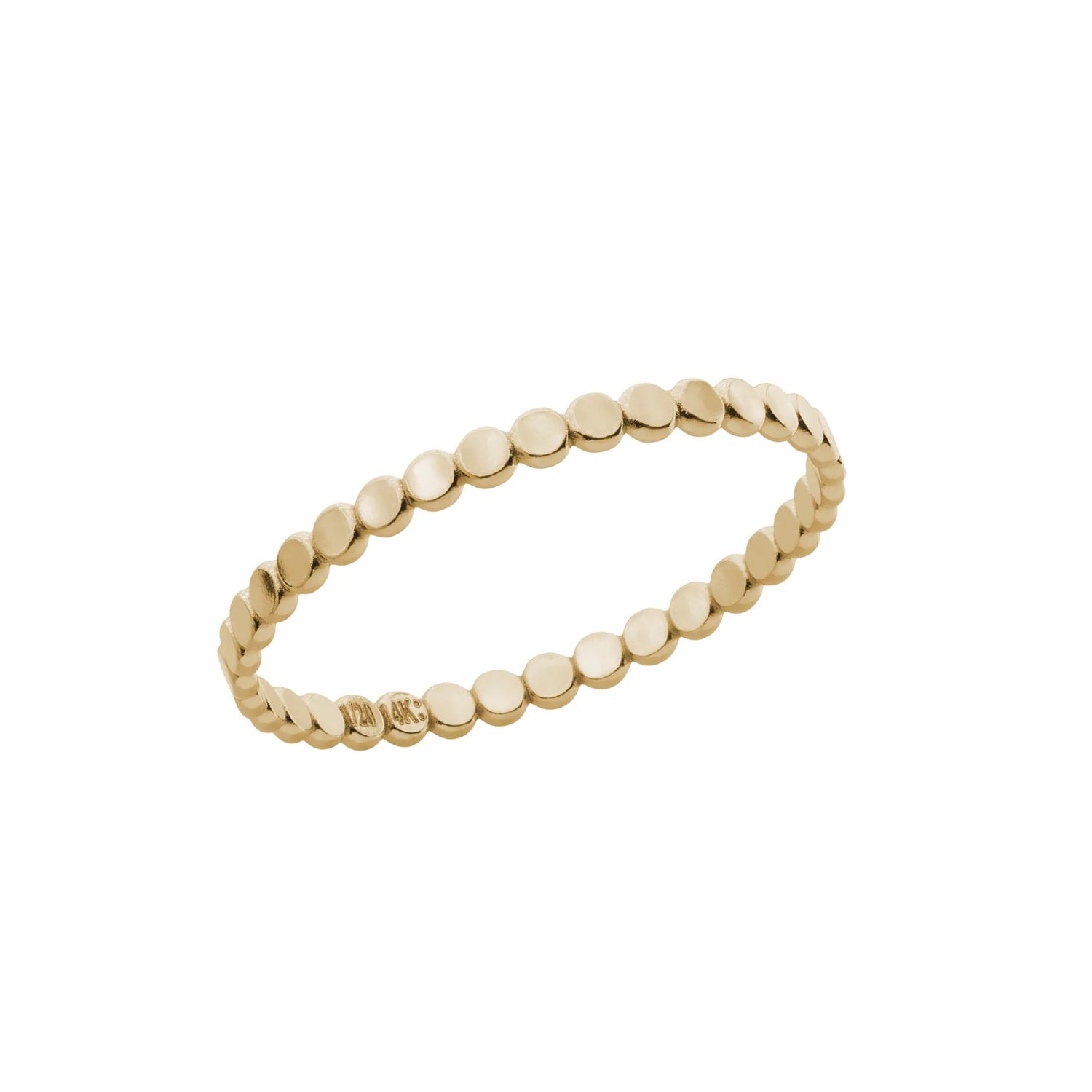 Beaded Disc Stacking Ring Gold