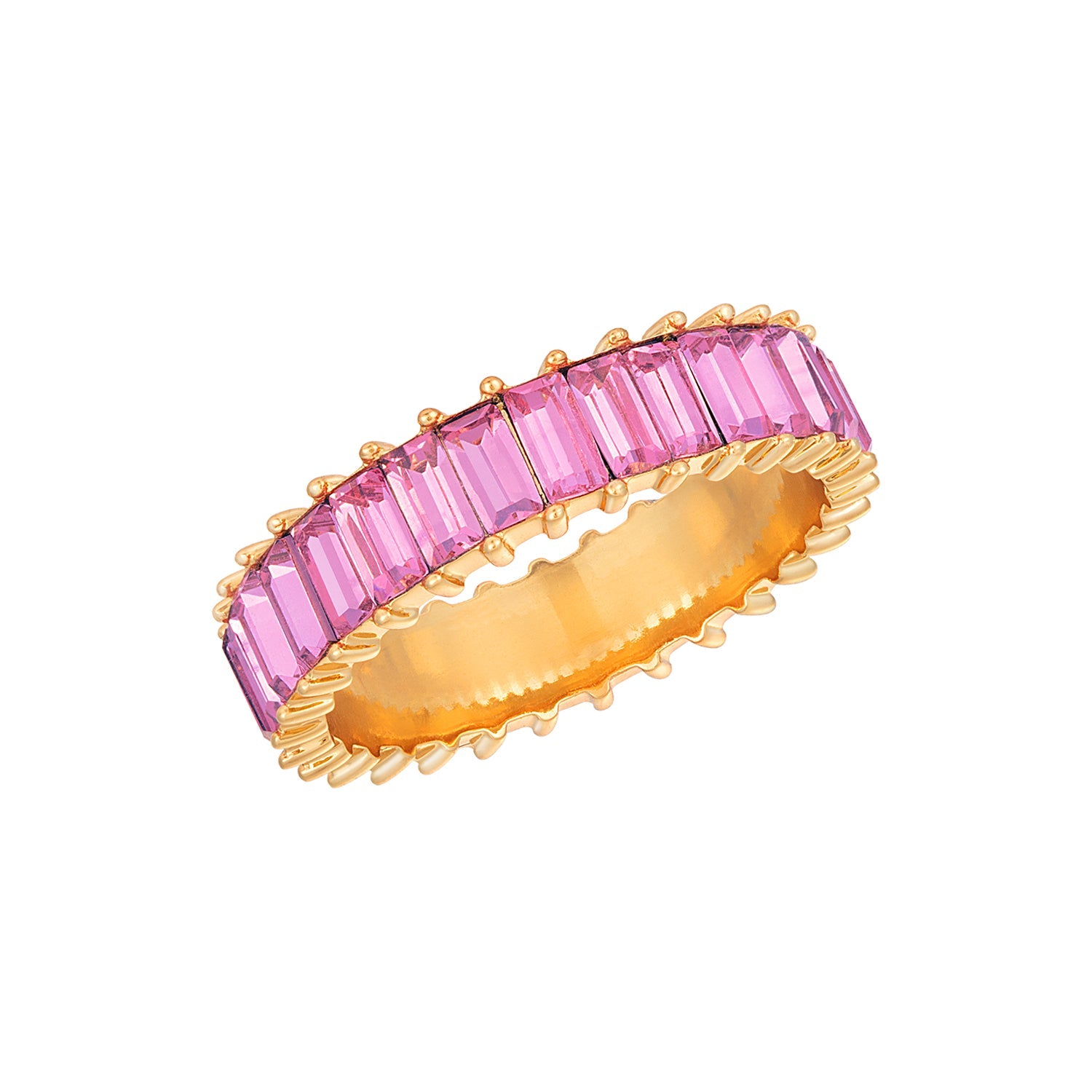 Ruby Baguette Eternity Band Gold Ring