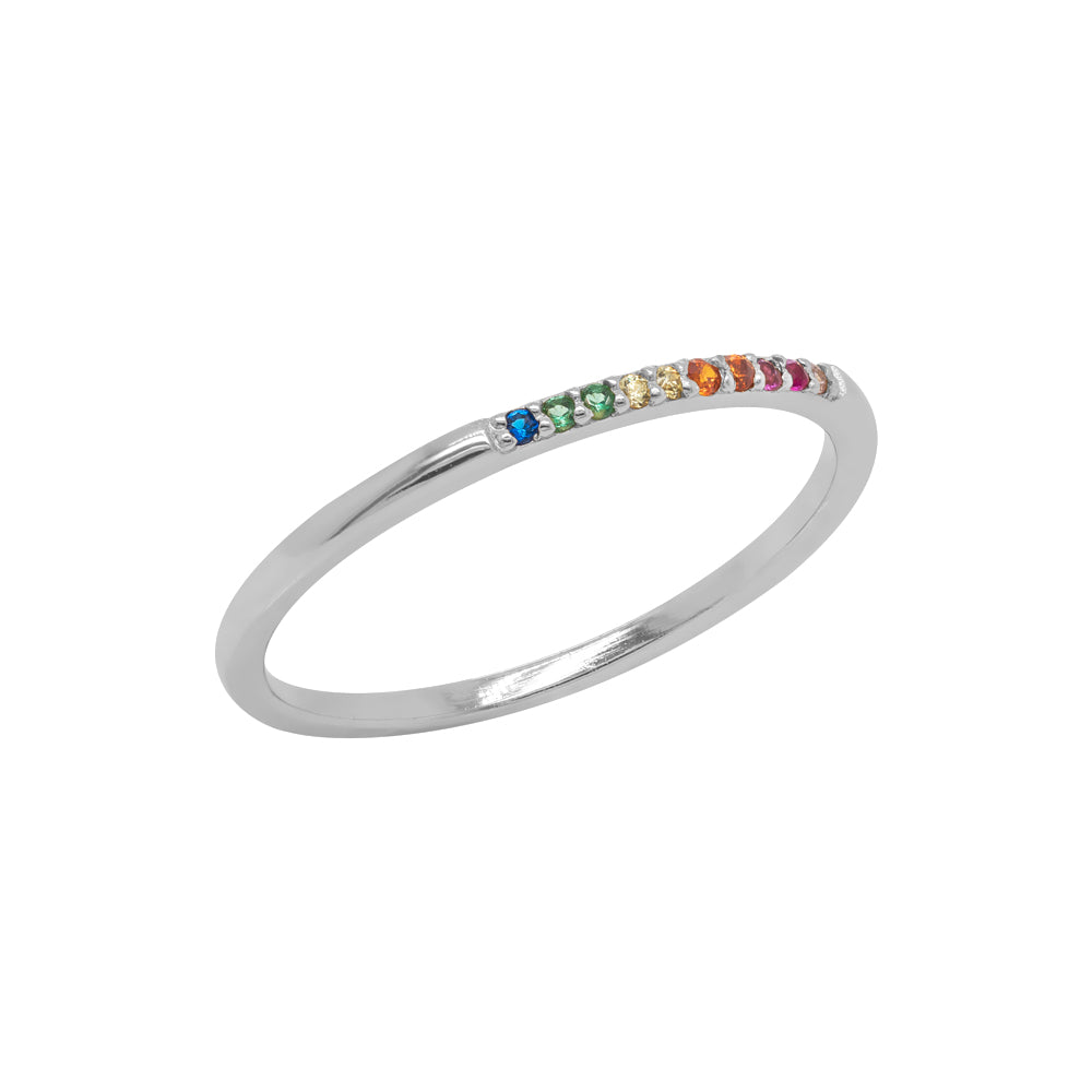 Rainbow Eternity Ring Silver