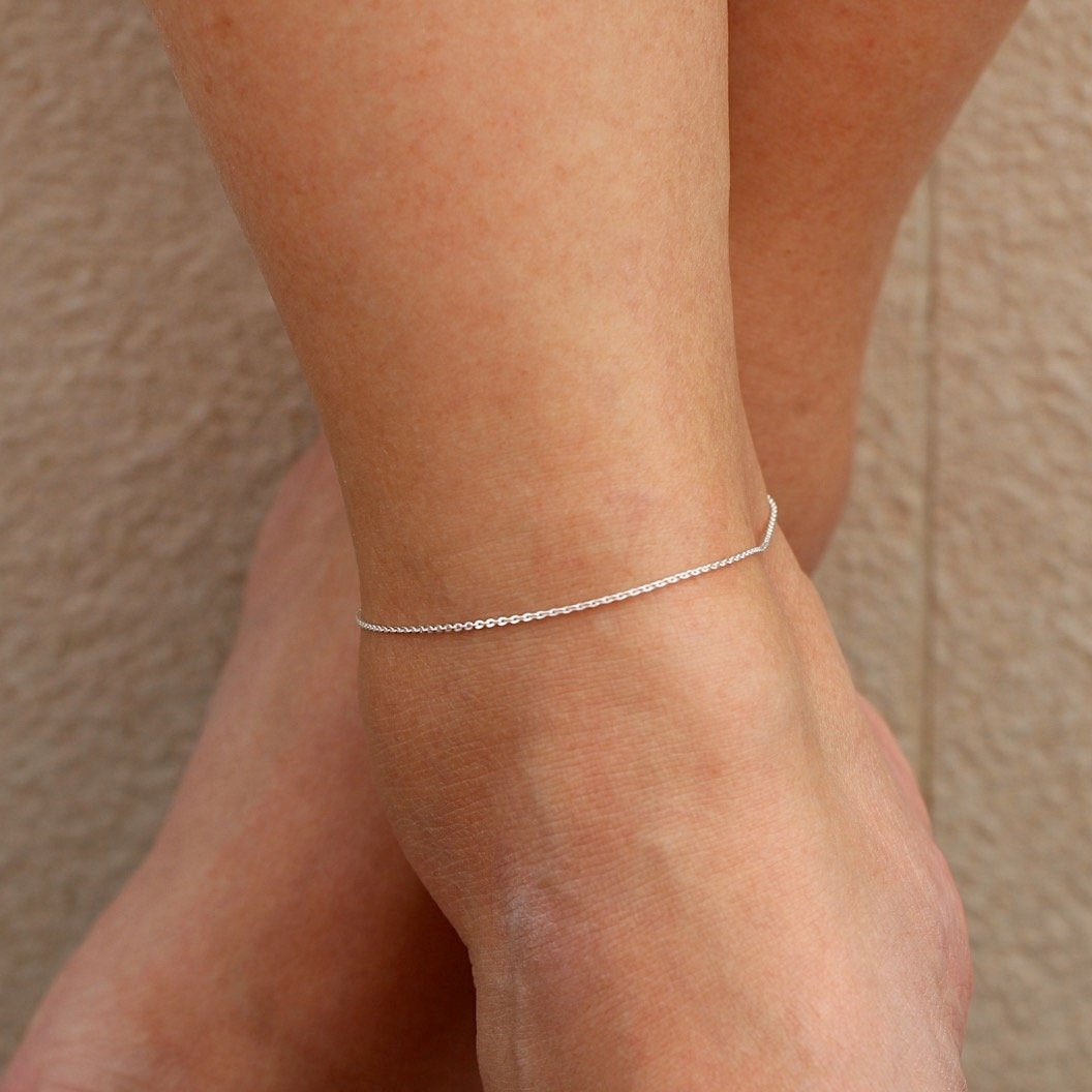 Barely There Chain Anklet Silver