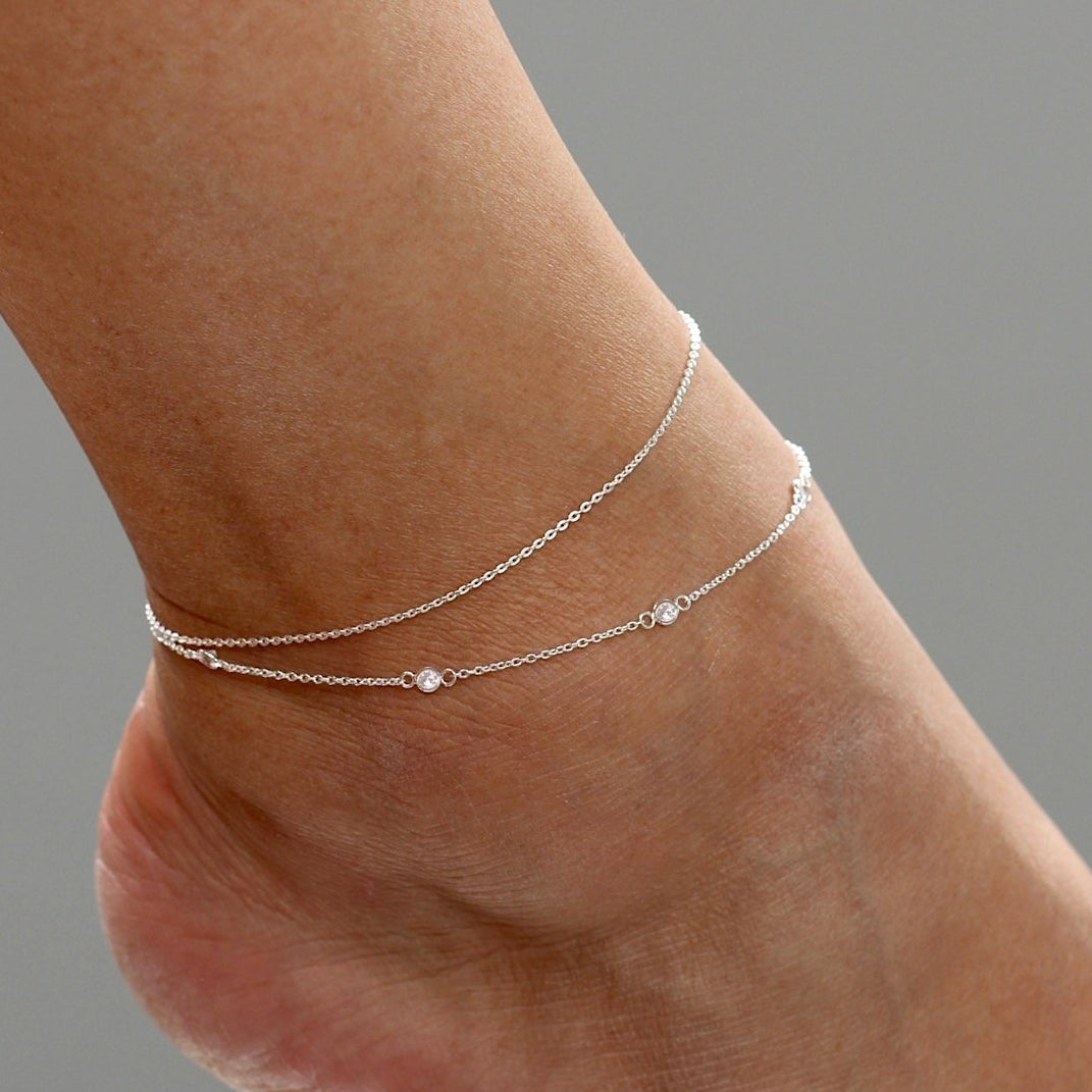 Barely There Chain Anklet Silver