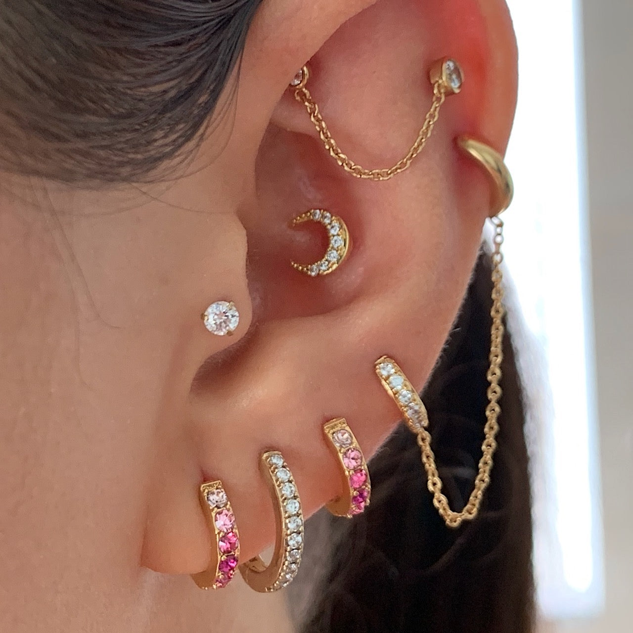 Pink Ombre Hoop Earrings