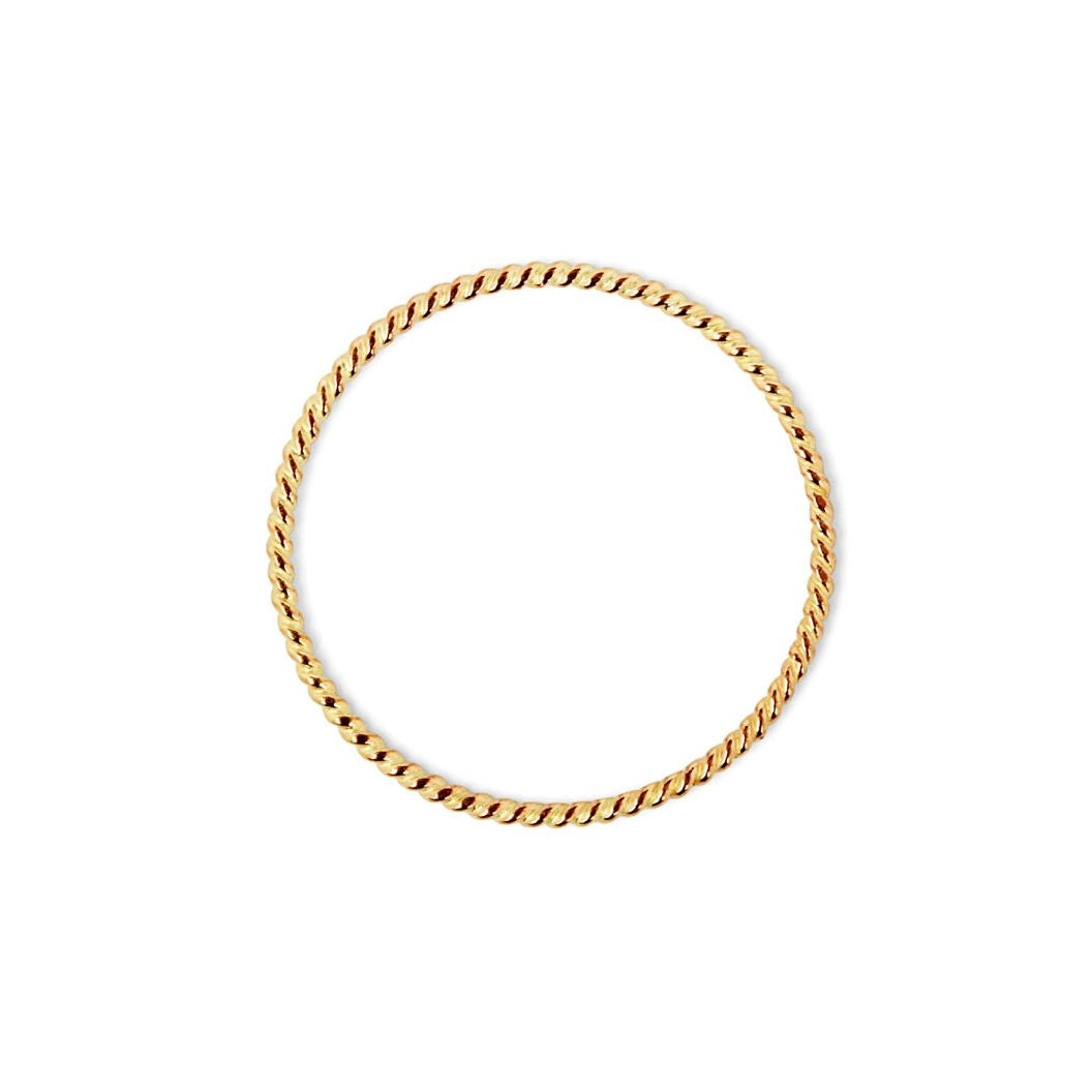 Skinny Classic Twist Ring Gold