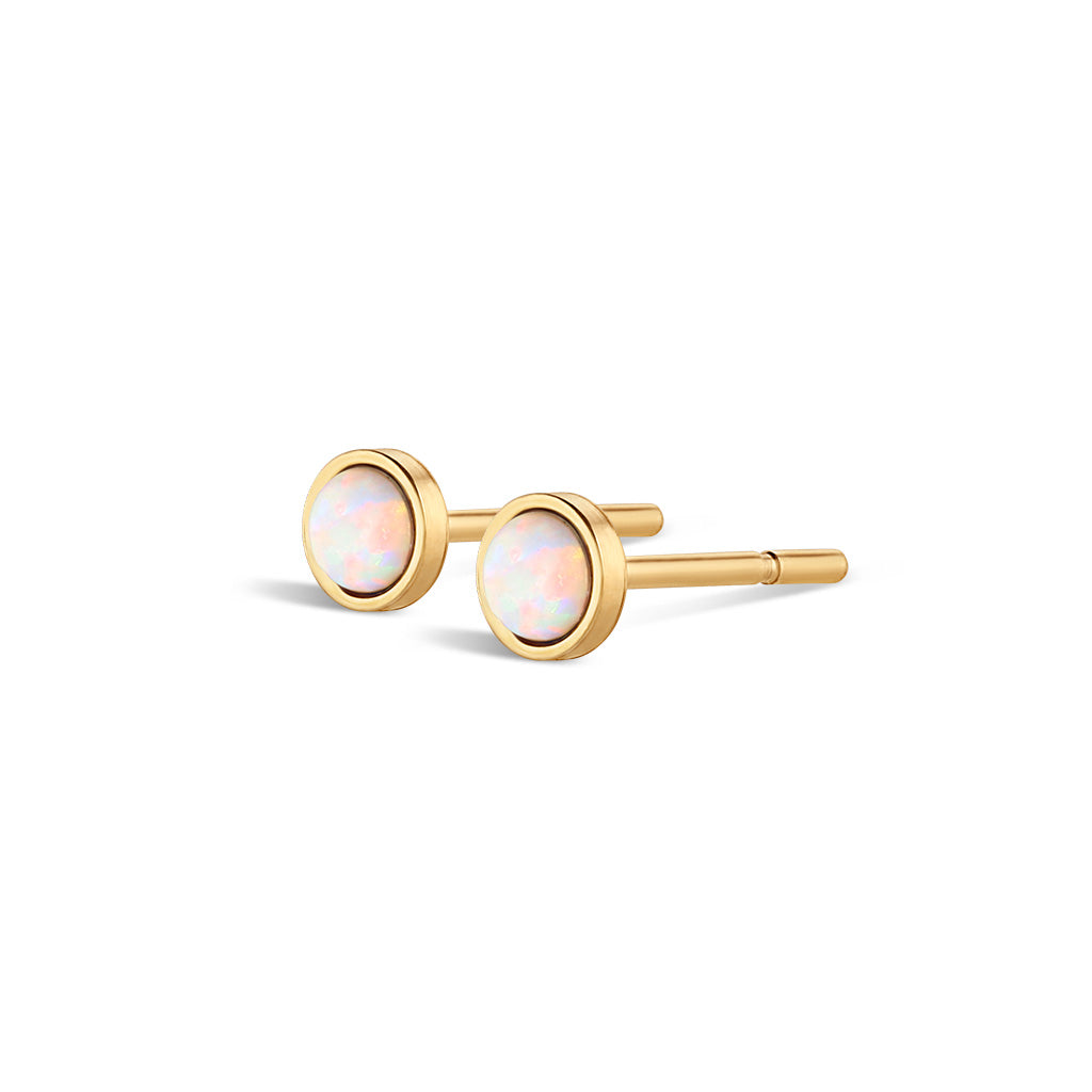 Tiny Opal Stud Earrings